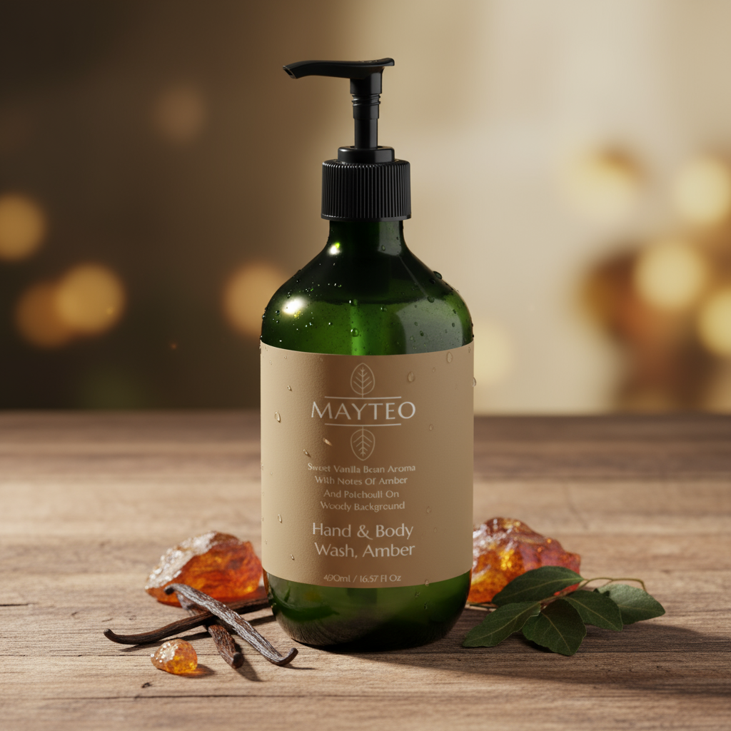 Hand & Body Wash, Patchouli & Amber Vanilla 490 ml / 16.57 fl oz